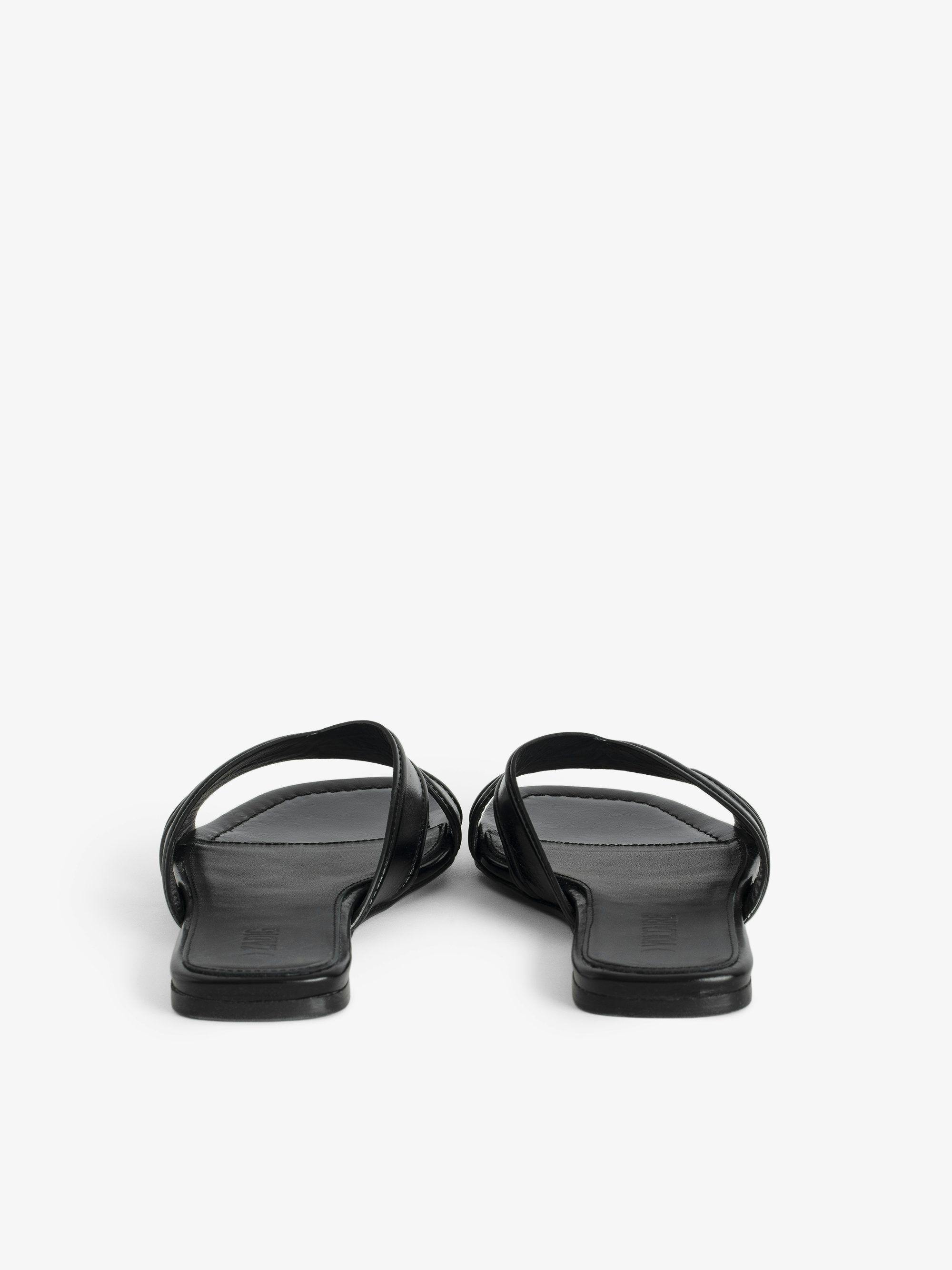 Azora Vintage Patent Mules - Mules in vintage-effect leather signed with embossed wings.